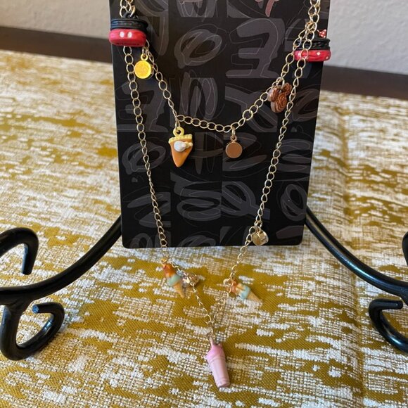 Disney Mickey & Minnie Park Treats Charm Necklace(new but altered see pics) - Picture 1 of 12